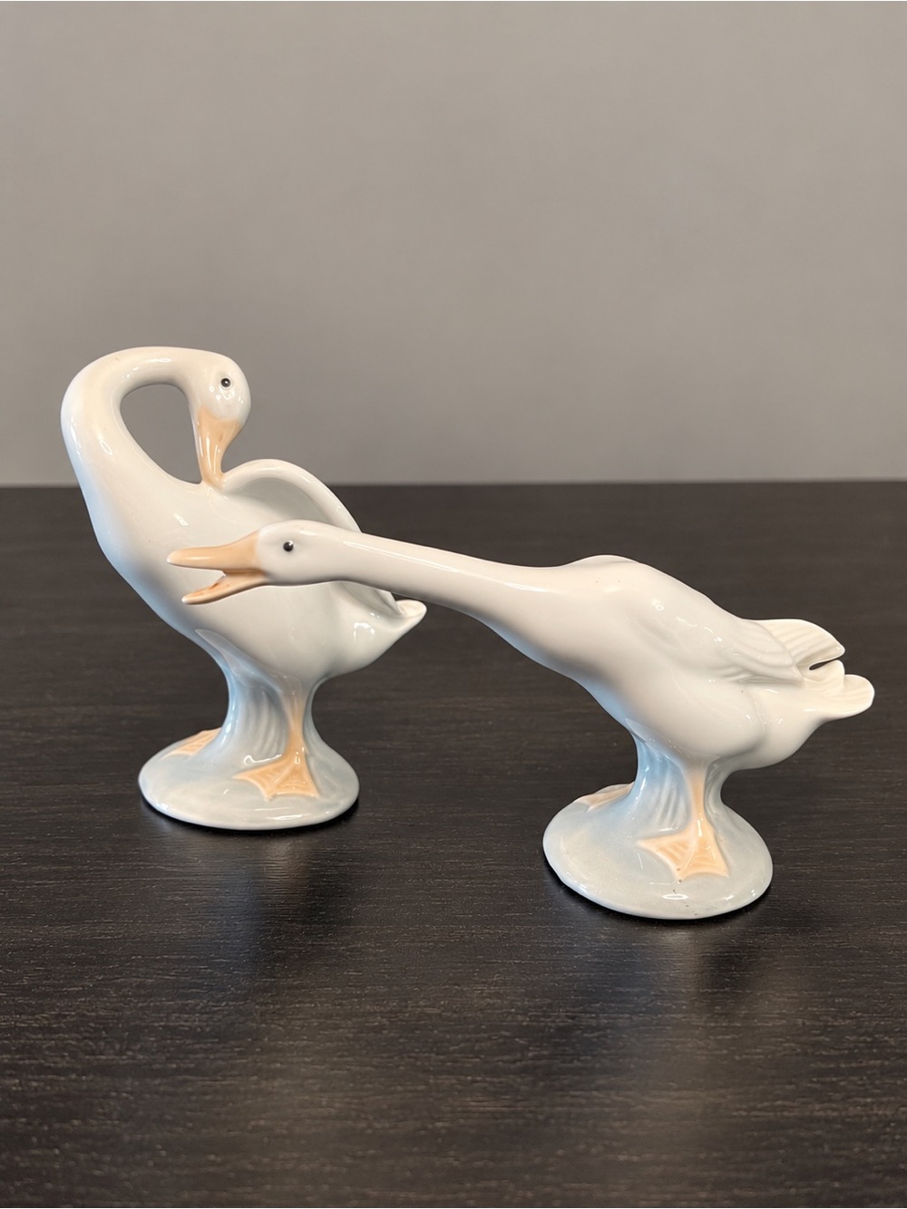 VTG NAO Lladro DAISA Porcelain Goose Swan Long Neck Figurines 1970s Spain